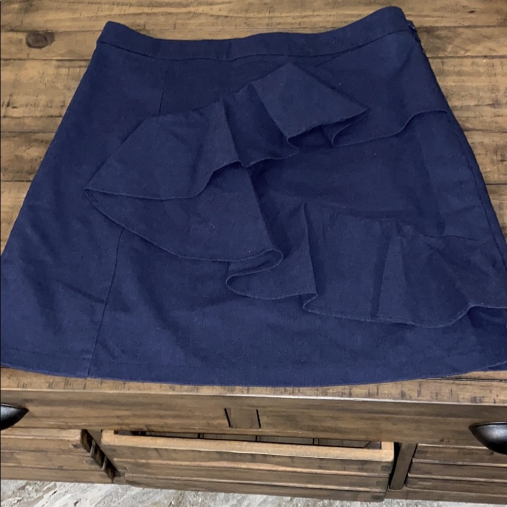 Navy blue linen skirt